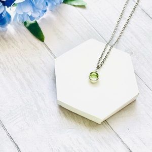 August Swarovski Crystal Necklace, Peridot Swarovski Crystal, Handmade